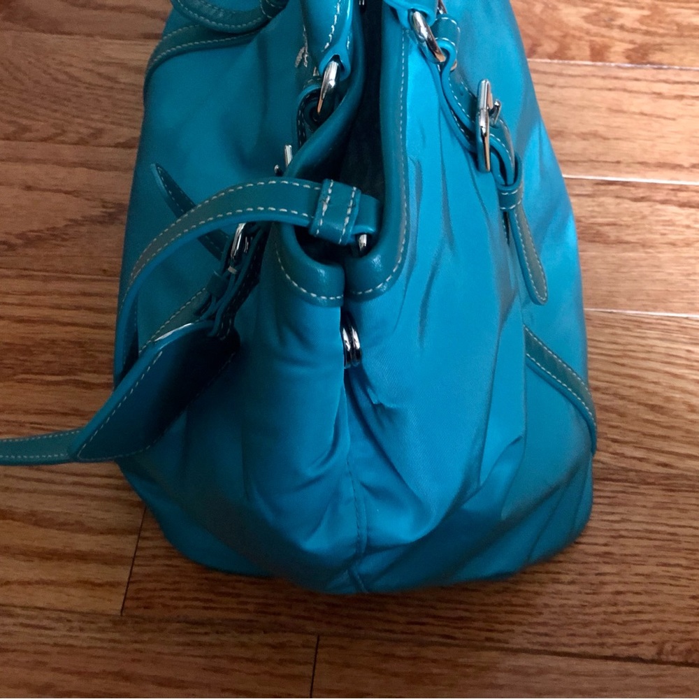 Prada Borsa A Mano Handbag Turquoise / Blue Tessuto + Soft CA BN1841 Tote Hobo - Picture 8 of 17